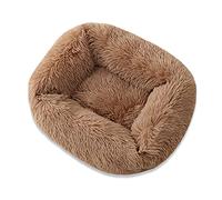 XJHKG Cama Suave Tipo Donut para Perros y Gatos, Cálida y Acolchada con Base Antideslizante(Tan,L)