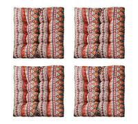 XJHKG Cojines Antideslizantes para Asiento de Cocina, Cojines Cuadrados para Silla de Comedor con Lazos, Juego de 4(B-14,40x40cm)