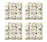 XJHKG Cojines Antideslizantes para Asiento de Cocina, Cojines Cuadrados para Silla de Comedor con Lazos, Juego de 4(B-08,30x30cm)