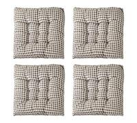 XJHKG Cojines Antideslizantes para Asiento de Cocina, Cojines Cuadrados para Silla de Comedor con Lazos, Juego de 4(B-20,30x30cm)