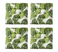 XJHKG Cojines Antideslizantes para Asiento de Cocina, Cojines Cuadrados para Silla de Comedor con Lazos, Juego de 4(B-12,30x30cm)