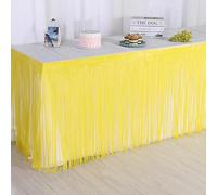 XJHNB 275 * 75 CM 2 UNIDS Faldas de Mesa de Oropel con Flecos de Papel Metálico Falda de Mesa de Oropel de Papel Falda de Mesa Guirnalda Falda de Tutú Flor Baby Shower Falda de Mesa Hawaiana