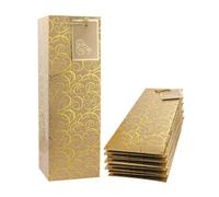 XJHWD 12 bolsas de vino de papel kraft dorado, bolsas de regalo reutilizables para Navidad, elegante portador de vino, envoltura de regalo amigable para ocasiones especiales