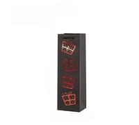 XJHWD 12 bolsas de vino de papel kraft reutilizables con asas de cuerda fuertes, bolsas de regalo decorativas resistentes para vacaciones, bodas, ocasiones especiales
