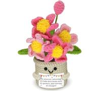 XJIANFU Un regalo para la madre/pareja de la abuela, una flor de punto con un mensaje de felicitación, como regalo de cumpleaños para la madre, la pareja o la grande (flor)
