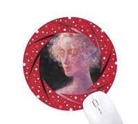 Xjj púrpura de la Pintura de Aceite Wheel Mouse Pad de Goma roja Redonda
