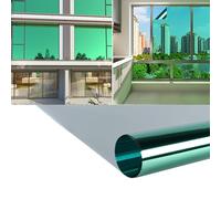 XJJDCB Lámina Verde para Ventanas Efecto Espejo, Privacidad Diurna, Protección Solar, Control de Calor, Sin Pegamento para Hogar y Oficina,70x500cm