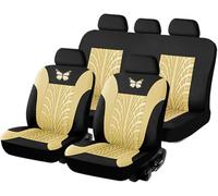 Xjjhyl Fundas de Asientos adecuadas para Hyundai i10 i-10/i10 N Line 2013-2019-2026, Tela Delanteros y Traseros Juegos De Cubreasientos Gabardina Malla,Beige