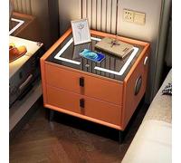 XJKH Mesita de noche inteligente con cargador inalámbrico y puertos USB, 2/3 cajones, luz LED, muebles para el hogar, lado derecho/izquierdo, varios colores disponibles