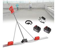 XJKH Potente kit vibratorio de hormigón, tablero de acero inoxidable de 6 pies, batería de 2 x 6000 ma, regla eléctrica inalámbrica para herramienta de acabado de hormigón