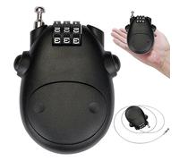 XJKLBYQ Anti-Theft Telescopic Wire Lock Retractable Cable Lock Cute Cow 3 Digit Combination Lock Security Password Lock for Luggage Bike Snowboard Bag Motorcycle Helmet Black, Retractable Cable Lock