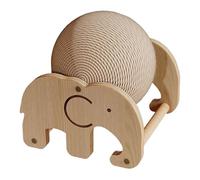 XJKLBYQ Bola de rasguños de Gato con Soporte Estable Lindo Elefante Natural Sisal Scratcher Bola Toyes interactivos Resistentes a los arañazos para Gatos Interiores, 7x7x7, barriles de rascado