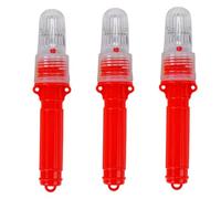 XJKLBYQ Bollares de Botes, Bengala electrónica de 3 Piezas, señales de Emergencia Impermeables para Redes de Pesca, Boyas y Botes, Rojo