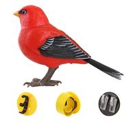XJKLBYQ Figuras de pájaros de Juguete, pájaro Robot, Canto eléctrico y Juguete de chirrido, Movimiento y Sonido activados Lindos Juguetes interactivos para niños (Rojo)