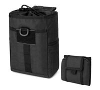 XJKLBYQ Molle Pouches, Pouch de Herramienta EDC, Polla de volcado Molle Plegable de Tela Oxford con Tope de Cable de Bloqueo y Bolsillo Lateral, Bolsillo Abierto con Cordero para el Exterior