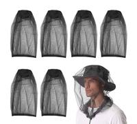 XJKLBYQ Mosquito Head Net 6pcs Black Midge Net Midge Midge Net Cubierta para la Cabeza de la Red para Sombreros Mosquito Net para Caminar Camping Fishing, Midge Head Net