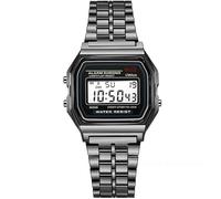 XJKLBYQ Relojes de muñeca para Hombres, Reloj de Negocios Ajustable de vigilancia de Deportes Digitales LED LED F91W con Estilo de Correa de Acero 1