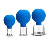 XJKLBYQ Vidrio de Terapia de ventosas faciales, Masaje de aspiración para el Ojo de 3 Piezas, Masaje al vacío Anti -Celulitis, 3 tamaño Terapia de Masaje de vegetería para Masaje - Estilo1