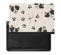 XJLAPWS Funda para Pasaporte Korgi Lindo Cachorro De Perro Paws Prints Funda Porta Pasaporte De Cuero PU con Ranura para Tarjetas