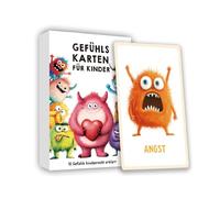 XJLyaya 32 Piezas Tarjetas de Sentimientos para Niños, Tarjetas de Monstruo Sentimental, Emociones Infantiles, con Alemán Instrucciones de Texto, Adecuado para Jardín de Infantes y Escuela Primaria
