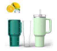 XJLyaya Hielo, Cubiteras Para Hielo, Stanley Cup Accesorios, Ice Cube Tray, Molde de Silicona Para Hielo con Tapa, Adecuado Para Tazas Stanley de 20-40 oz, Café, Integrado (A)