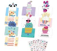 XJLyaya Tarjeta Felicitacion, 10 Piezas Tarjeta Felicitacion Cumpleaños, Postal Cumpleaños, Hay Patrones Tridimensionales Después de Doblar, Incluidas 4 Pegatinas, Para Migos, Familiares