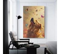 XJmoney Animal Golden Retriever Decor Wall Art - Pictures for Living RoomDecor Office Modern Poster Nature Print Ready to Hang Bedroom Bathroom Artwork 08x12inch(20x30cm)