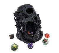 XJPONGC Torre de dados mecánicos de calavera Dungeons and Dragons RPG para juegos de rol, cárcel D&D (juego de dados D20 incluido), color negro