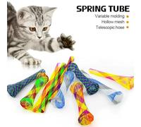 XJPXFQ 10 Piezas de Juguetes de Resorte for Gatos, con Forma Plegable, Multicolor, Juguetes interactivos for Gatos, Suministros for Mascotas