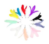 XJPXFQ 10 Piezas de Juguetes for Gatos, Divertidos palitos de Gato de Repuesto, Cabeza de Pluma, Bricolaje, Coloridos palitos de Gato, Juego Interactivo, Juguetes for Gatos, Suministros(2)