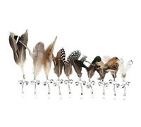 XJPXFQ 10 Piezas de Juguetes for Gatos, Divertidos palitos de Gato de Repuesto, Cabeza de Pluma, Bricolaje, Coloridos palitos de Gato, Juego Interactivo, Juguetes for Gatos, Suministros(1)