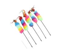 XJPXFQ 5 Piezas de Palo Corto for Gatos, Juguete for Gatos con Plumas, Divertido Juguete de Entrenamiento for Gatos de Interior