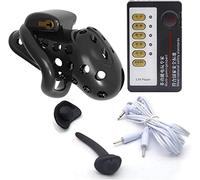 XJPXFQ Jaula de plástico for pene de Descarga eléctrica con tapón for pene y 4 Anillos for pene, Jaula de castidad, Jaula for pene de castidad, cinturón de castidad, Jaula for pene, Juguete Sexual de