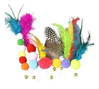 XJPXFQ Juguete de Bola de arcoíris for Gatos, Palo de Rayas for Gatos, Cabezal de Repuesto, Accesorios de Plumas, Campana for atrapar, Juego Interactivo, Suministros for Mascotas(1-12)