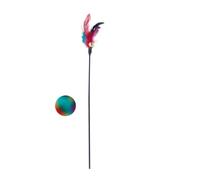 XJPXFQ Juguete Interactivo Divertido for Gatos y Gatitos con Forma de Varilla y Campana y Plumas for Gatos domésticos, Juguete de Color Aleatorio