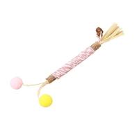 XJPXFQ Palo de Madera Natural for Gatos, Palo de polígono, for Limpiar los Dientes de los Gatos, Bola de Peluche de sisal, Plumas for Masticar, Divertidos Juguetes for Mascotas(1)