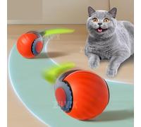 XJPXFQ Pelota interactiva for Gatos, Juguete automático con Forma de Bola rodante y Cola Falsa, Recargable, eléctrico, Inteligente, for Entrenamiento de Perros y Gatos(Orange AAA)