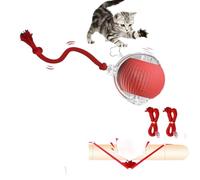 XJPXFQ Pelota interactiva for Gatos, Juguete eléctrico Inteligente Recargable con Cola Falsa y 3 Modos de Funcionamiento automático Que imita a un ratón(Red Tail Ball kit1)