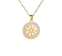 XJPXGIND Aegishjalmur Vikingos Vegvisir Collar Nórdico Yelmo de Temor Símbolo Amuleto de Protección Joyería Escandinava