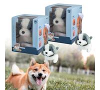 XJQ My Realistic Robot Puppy Dog for Adults, Robot Dogs That Act Like Real Dogs, Robotic Puppy Walks, Creative Simulation Pet Plush Toys Suitable for Holiday Present (2PCS*Gray)