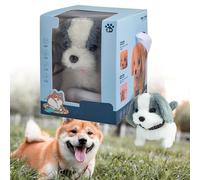 XJQ My Realistic Robot Puppy Dog for Adults, Robot Dogs That Act Like Real Dogs, Robotic Puppy Walks, Creative Simulation Pet Plush Toys Suitable for Holiday Present (Gray)