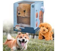 XJQ My Realistic Robot Puppy Dog for Adults, Robot Dogs That Act Like Real Dogs, Robotic Puppy Walks, Creative Simulation Pet Plush Toys Suitable for Holiday Present (Brown)