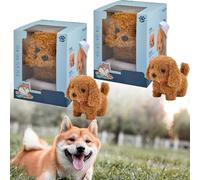 XJQ My Realistic Robot Puppy Dog for Adults, Robot Dogs That Act Like Real Dogs, Robotic Puppy Walks, Creative Simulation Pet Plush Toys Suitable for Holiday Present (2PCS*Brown2)