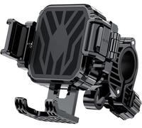XJQHK Movil Moto para Kawasaki VN900 Classic Custom Lateral Soporte, 360° Rotación Suporte Telemóvel Moto Antivibración, Porta Movil Moto Bicicleta para Teléfono Móvil de 5,7"-7,2"