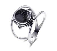 XJruixi Anillo de Plata de Ley 925 Natural 8 * 10MM Anillos de Piedra de Ojo de Tigre para Hombres Mujeres Regalo de joyería de Piedras Preciosas de rodocrosita de Lujo