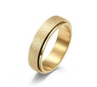 XJruixi Anillo Giratorio de Arco Iris de Color Oro Rosa de Moda para Mujeres Anillo de Compromiso de Boda de Amor Joyería Femenina de Titanio Pulido con Chorro de Arena Mate