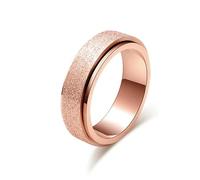 XJruixi Anillo Giratorio de Arco Iris de Color Oro Rosa de Moda para Mujeres Anillo de Compromiso de Boda de Amor Joyería Femenina de Titanio Pulido con Chorro de Arena Mate
