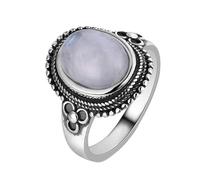 XJruixi Anillos de Piedra Lunar Natural para Hombres y Mujeres Anillo de joyería de Plata esterlina 925 con Piedras Grandes 11x17MM Piedras Preciosas ovaladas Regalos al por Mayor