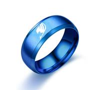 XJruixi Bxzyrt Japanese Anime Fairy Tail Rings Tattoo Badge Enamel Cartoon Stainless Steel Ring Fashion Cosplay Jewelry For Women Men