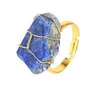 XJruixi Envoltura de Alambre Hecha a Mano Original Piedra Natural Cristal lapislázuli Oro Anillos Ajustables 2020 Accesorios de Mujer Boho joyería Venta
